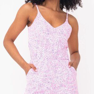 Chic Pink and White Sleeveless Jumpsuit